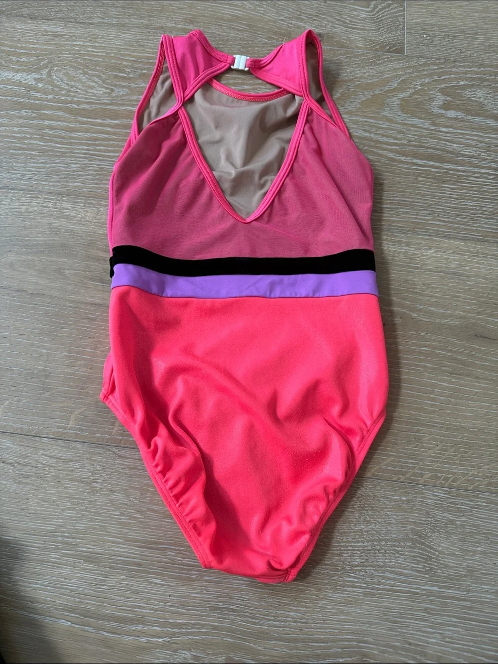 Sylvia P Size 12 Kids Pink & Purple Colorblock Leotard